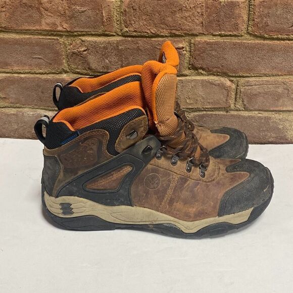 Hawx Talon Dark Umber Waterproof Lace-Up Work Boot Broad Square Toe Dark Brown S - Picture 1 of 8